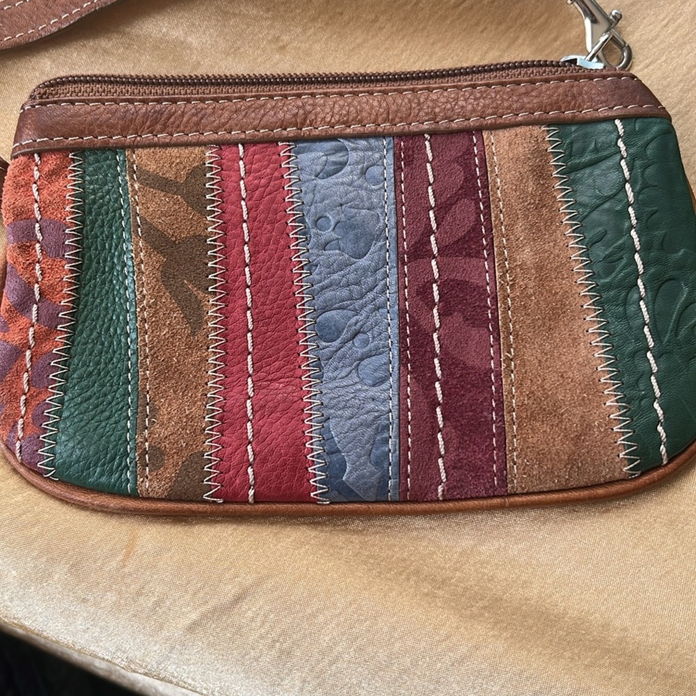 Multicolor Genuine Leather Patchwork Wristlet By … - image 4